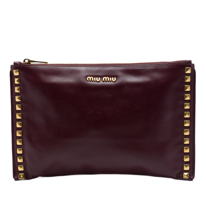 Miu Miu clouté Cuir Zip Pochette