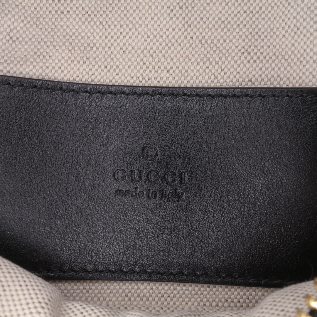 Mini GG Marmont Matelasse Leather Top Handle Vanity Chain Bag Black - Gaby Paris