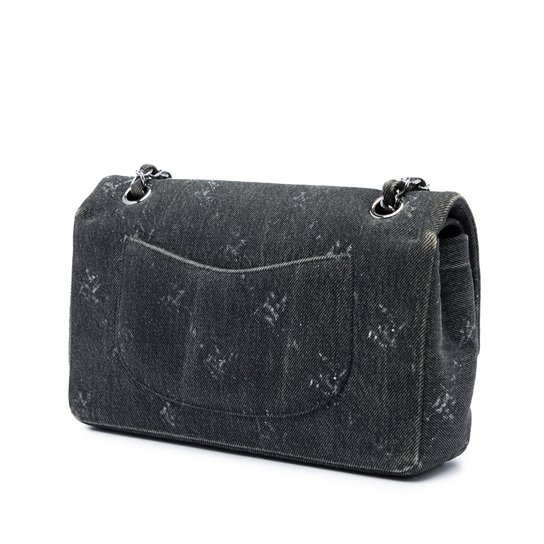 Chanel Classic Imprimé Double rabat Moyen Jean Noir – vue 2 – GABY PARIS