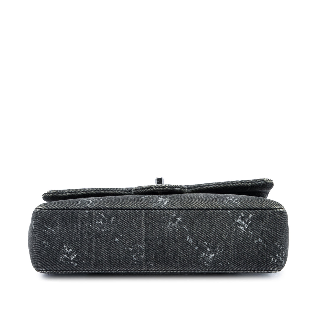 Chanel Classic Imprimé Double rabat Moyen Jean Noir – vue 3 – GABY PARIS