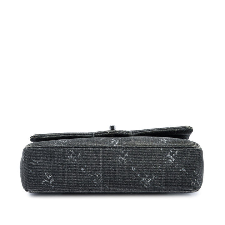 Chanel Classic Imprimé Double rabat Moyen Jean Noir – vue 3 – GABY PARIS