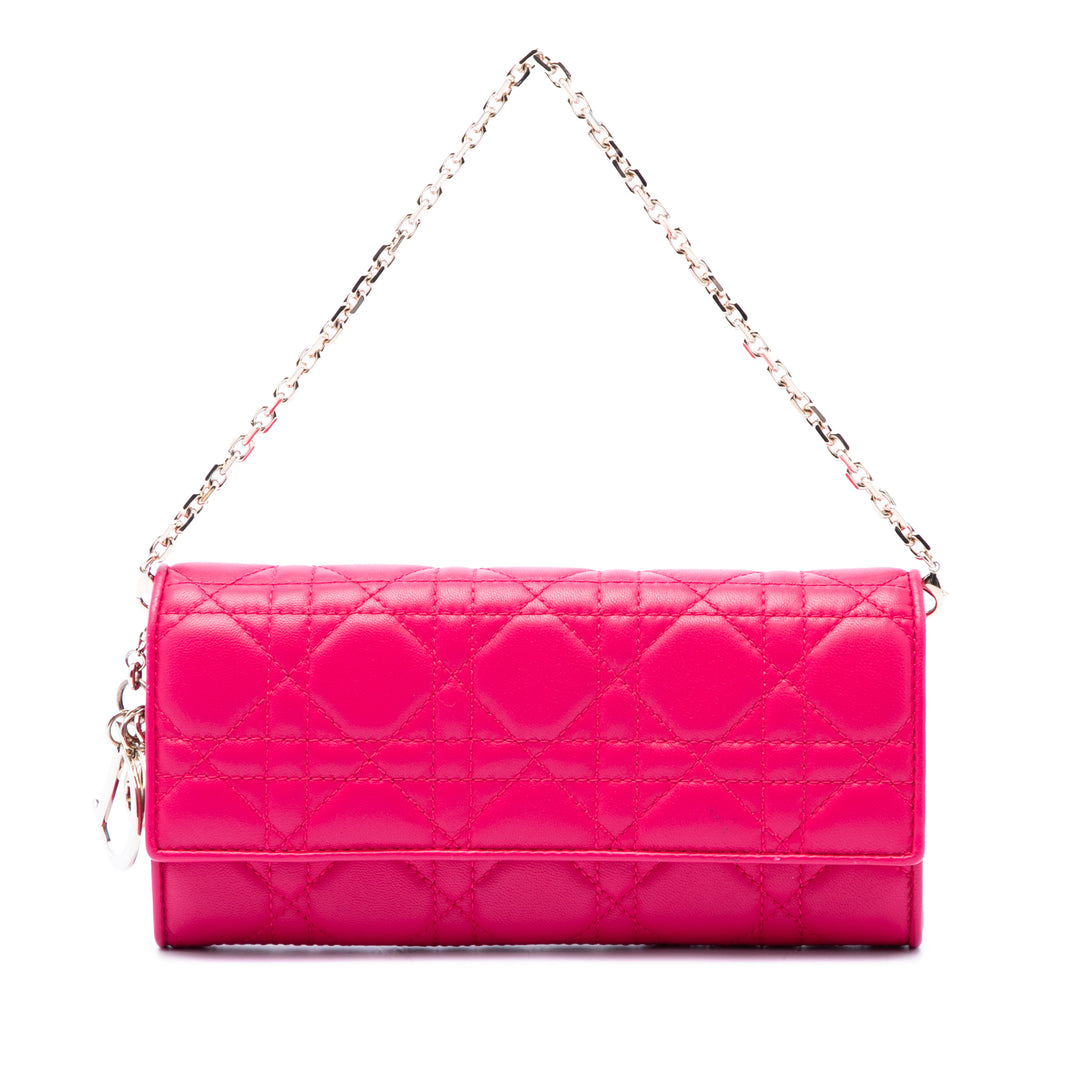 Dior Cannage Lady Dior Wallet on Chain Cuir d'agneau