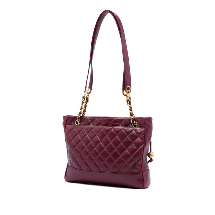 Chanel Matelassé Coco Ball Cabas chaîne Cuir d'agneau
