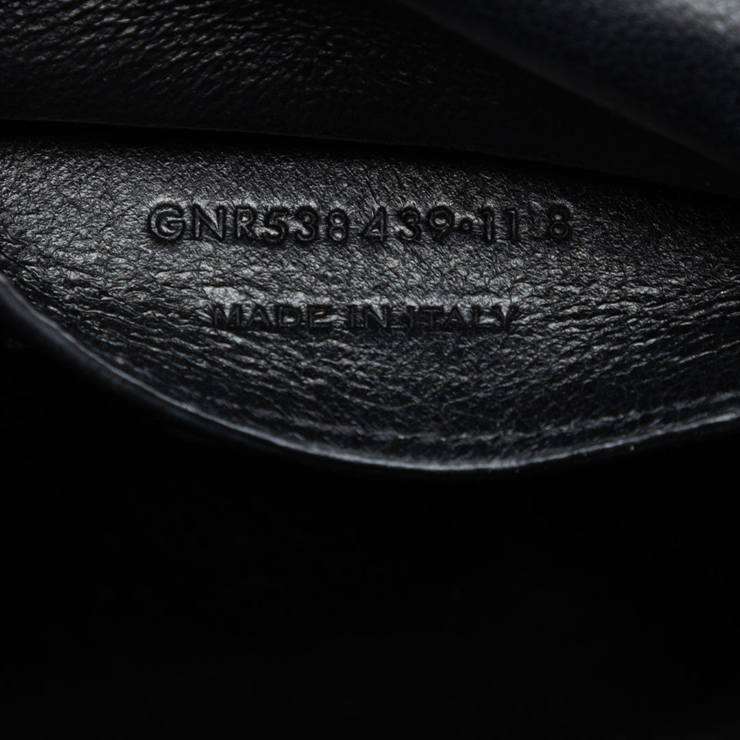 Saint Laurent Small Metallic Grain De Poudre Monogram Vicky Sac à chaîne