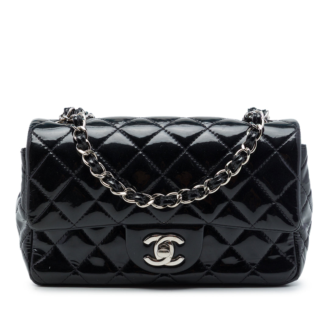 Chanel Classic Rectangulaire Rabat simple Mini Noir – vue principale – GABY PARIS
