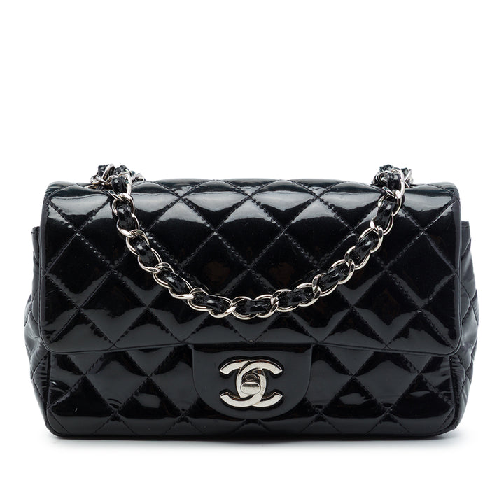 Chanel Classic Rectangulaire Rabat simple Mini Noir – vue principale – GABY PARIS