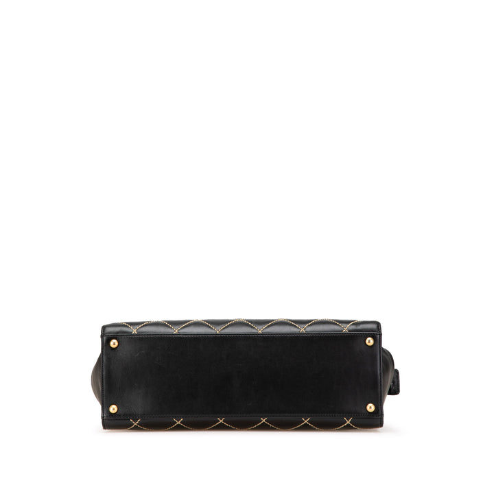 CC Lambskin Wild Stitch Handbag Black - Gaby Paris