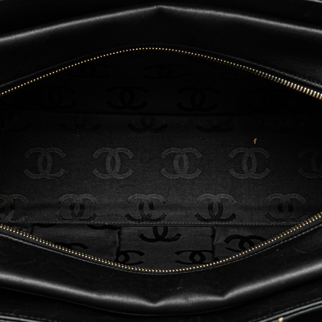 CC Lambskin Wild Stitch Handbag Black - Gaby Paris