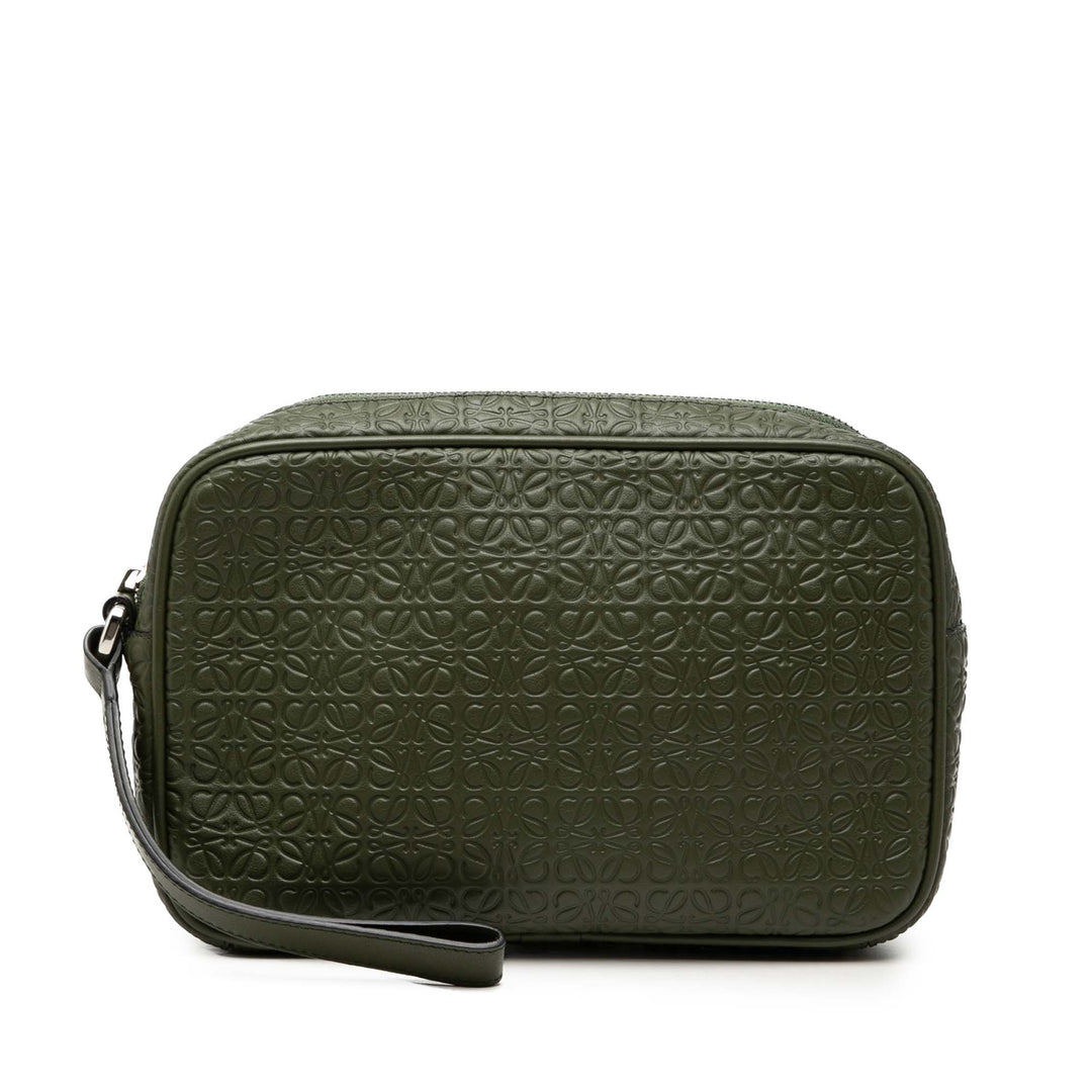 LOEWE embossé Anagram Cuir Wristlet Pochette