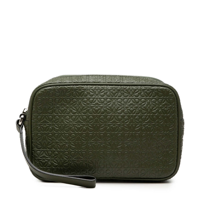 LOEWE embossé Anagram Cuir Wristlet Pochette