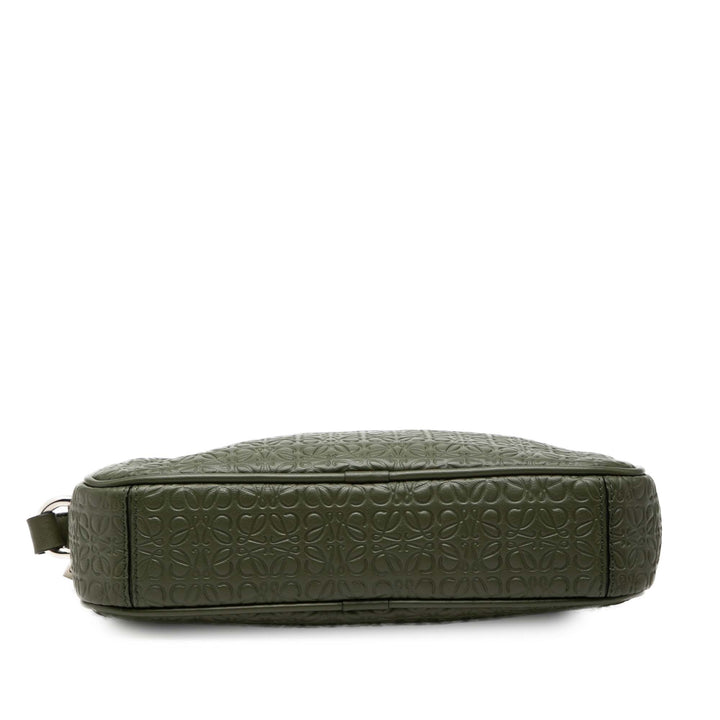LOEWE embossé Anagram Cuir Wristlet Pochette