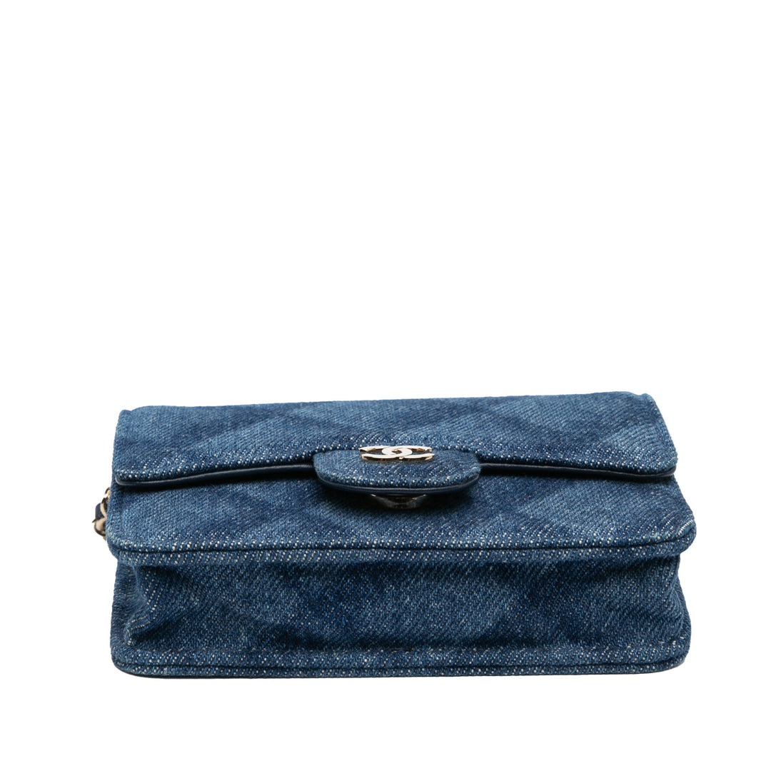 Denim Printed Belt Bag Blue - Gaby Paris