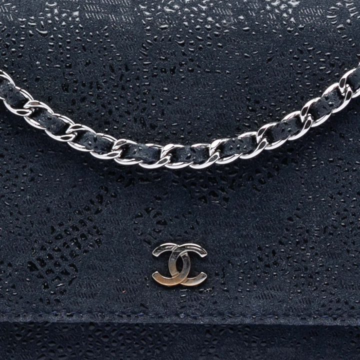 Chanel CC Lace Overlay Cuir de chèvre Wallet on Chain
