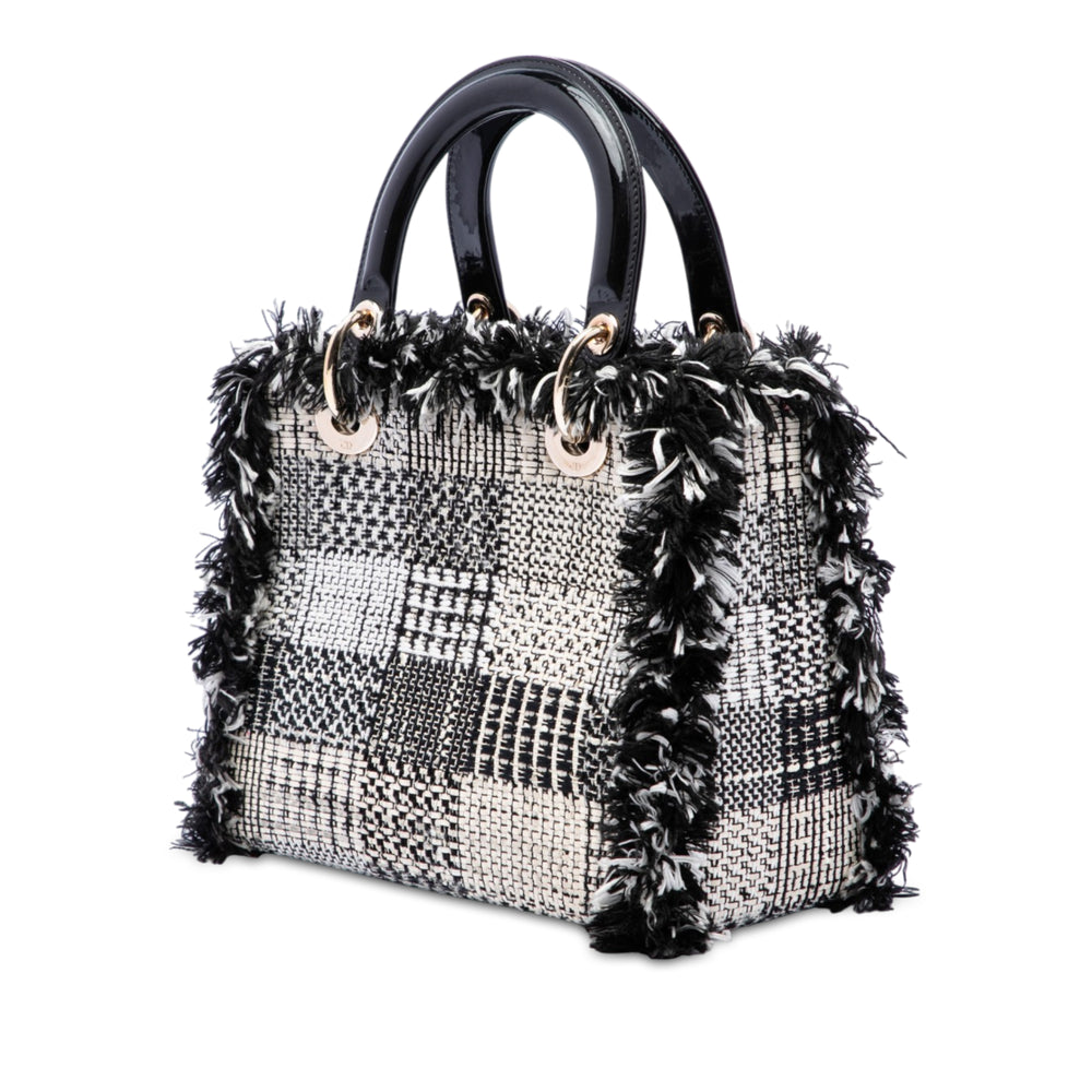 Dior Sac à main Fringe Lady Dior Tweed Moyen Noir – vue 2 – GABY PARIS