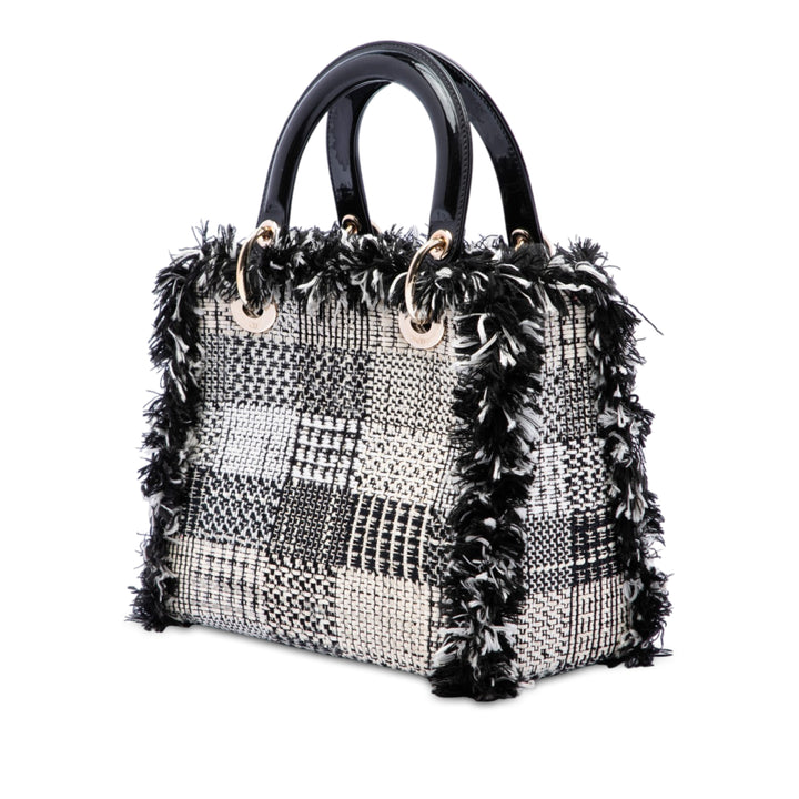 Dior Sac à main Fringe Lady Dior Tweed Moyen Noir – vue 2 – GABY PARIS