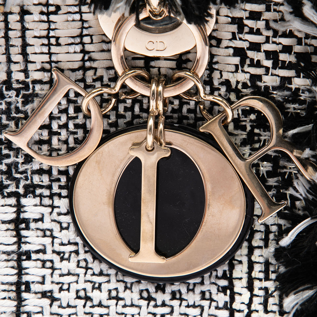 Dior Sac à main Fringe Lady Dior Tweed Moyen Noir – vue 5 – GABY PARIS