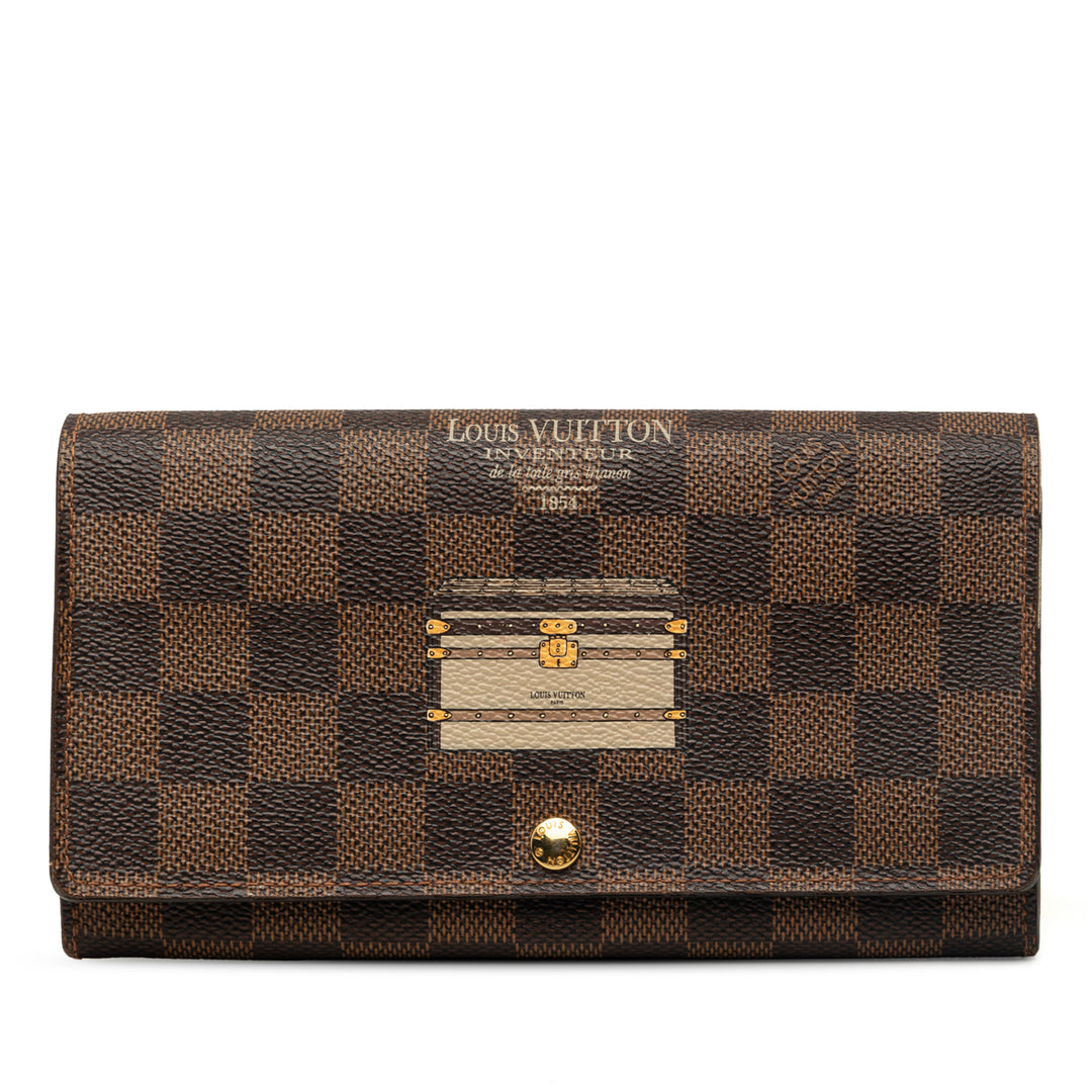 Louis Vuitton Portefeuille Édition limitée Trunks et Locks Sarah Damier Ébène Marron – vue principale – GABY PARIS