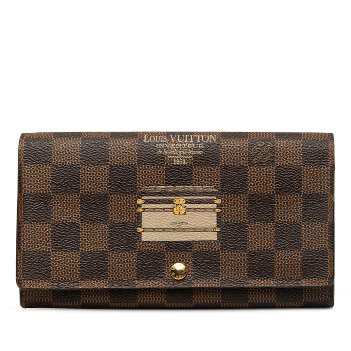 Louis Vuitton Portefeuille Édition limitée Trunks et Locks Sarah Damier Ébène Marron – vue principale – GABY PARIS