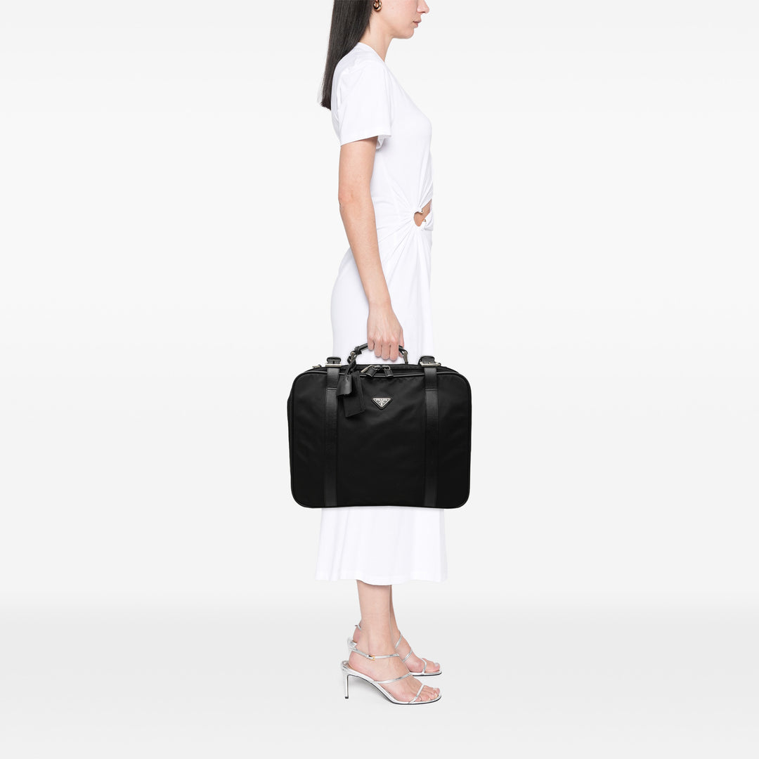 Prada Saffiano à finitions Tessuto Suitcase Sac