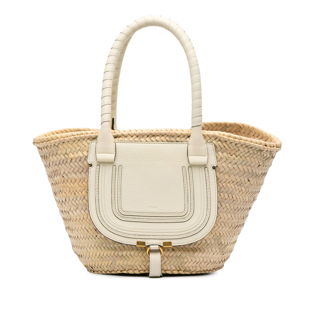 Medium Raffia Marcie Basket Tote Brown - Gaby Paris