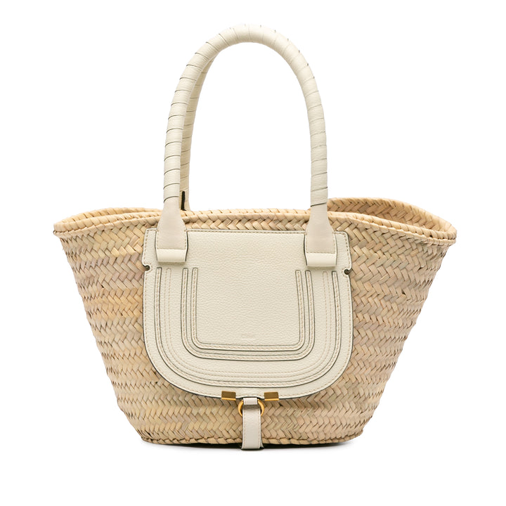 Medium Raffia Marcie Basket Tote Brown - Gaby Paris