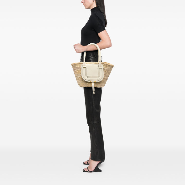 Medium Raffia Marcie Basket Tote Brown - Gaby Paris