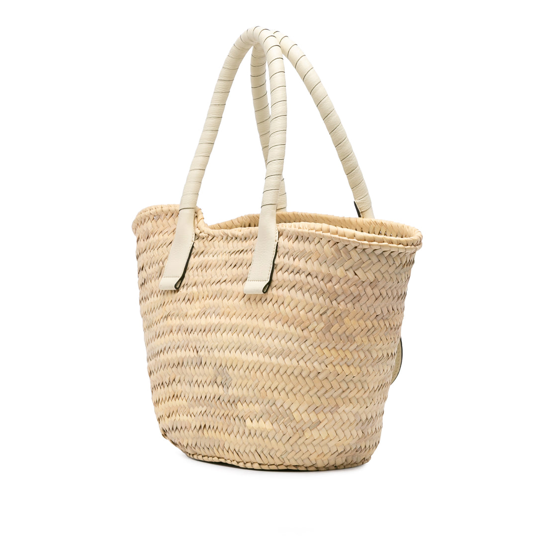 Medium Raffia Marcie Basket Tote Brown - Gaby Paris