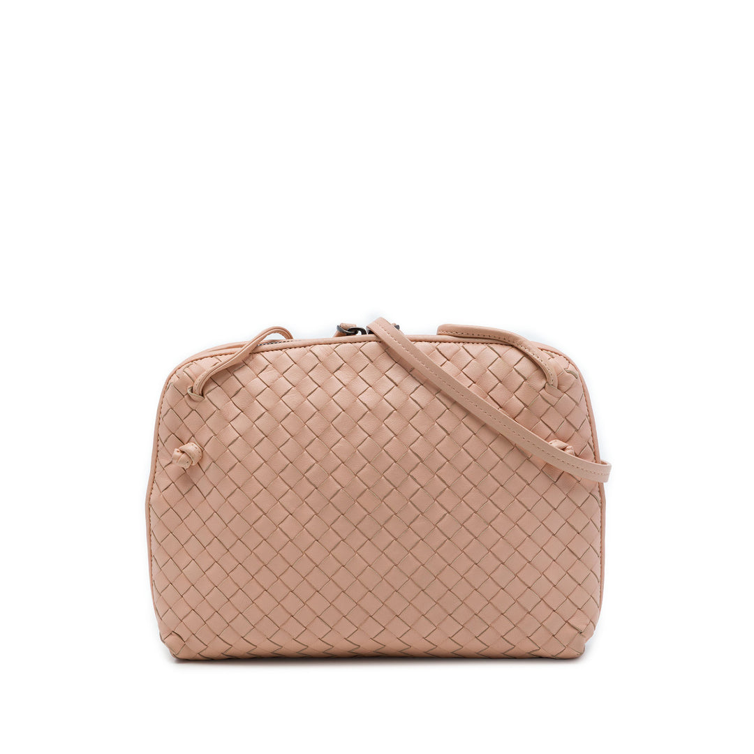 Bottega Veneta Sac bandoulière Intrecciato Nodini nappa Rose – vue principale – GABY PARIS