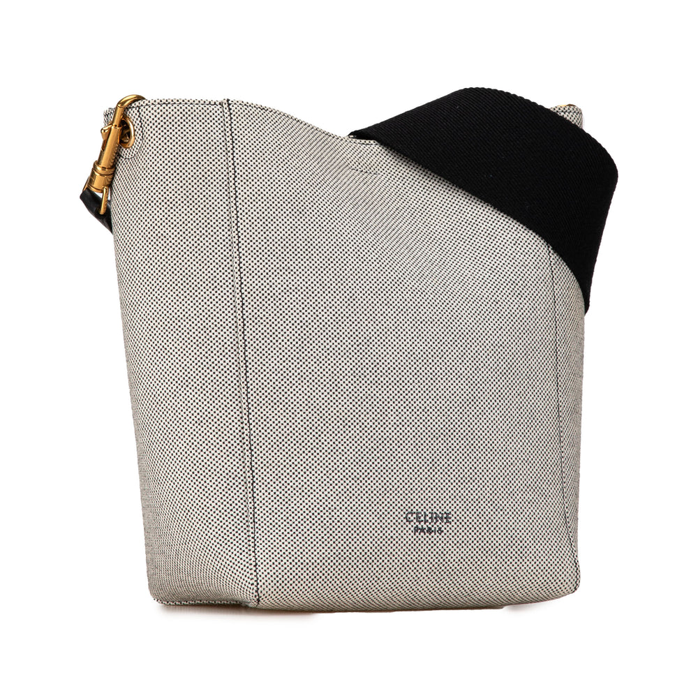 Small Canvas Seau Sangle Bag White - Gaby Paris