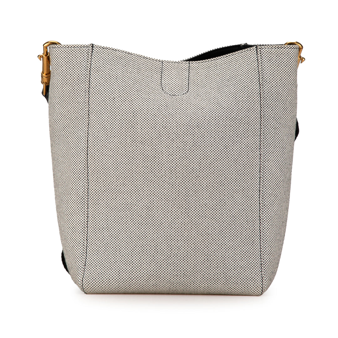 Small Canvas Seau Sangle Bag White - Gaby Paris