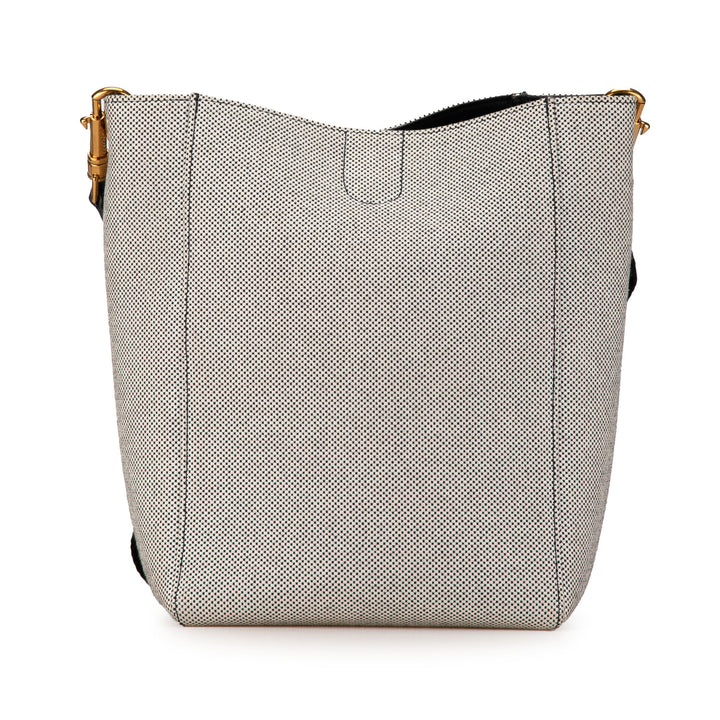 Small Canvas Seau Sangle Bag White - Gaby Paris