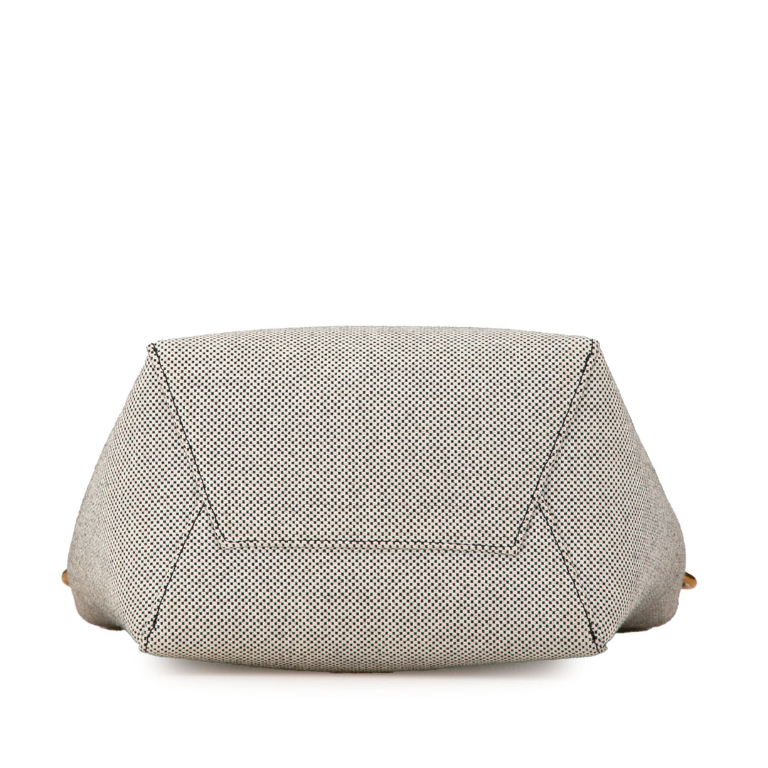 Small Canvas Seau Sangle Bag White - Gaby Paris