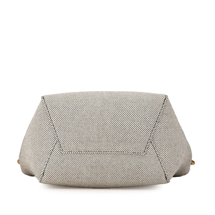 Small Canvas Seau Sangle Bag White - Gaby Paris