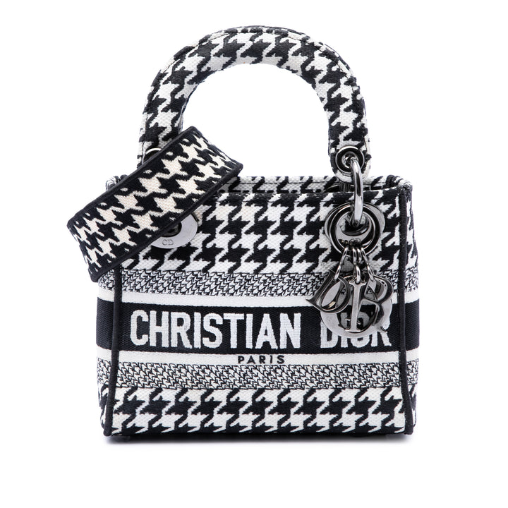 brodé Houndstooth Lady D-Lite Mini Blanc