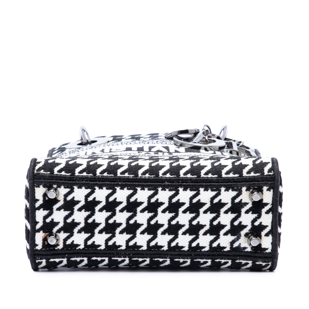 brodé Houndstooth Lady D-Lite Mini Blanc