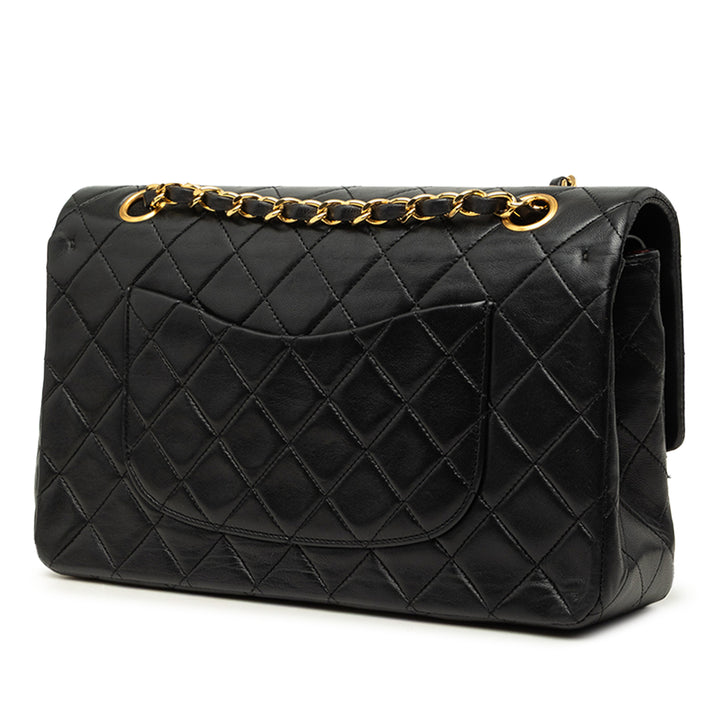 Classic Double rabat Moyen Cuir d'agneau Noir