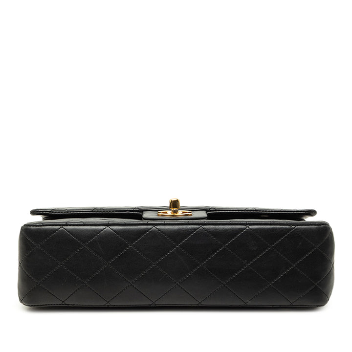 Classic Double rabat Moyen Cuir d'agneau Noir