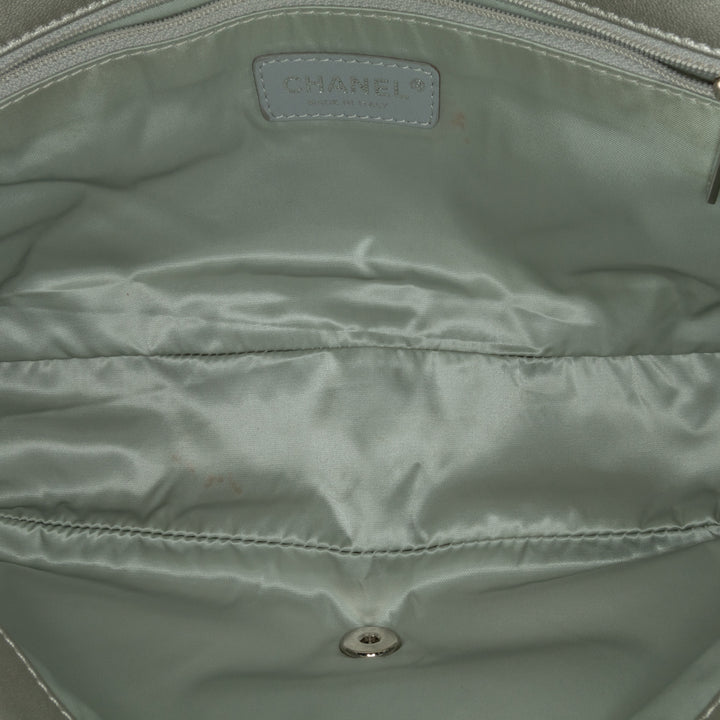 Large Quilted Lurex Ground Control Pluto Glitter Flap Silver - Gaby Paris