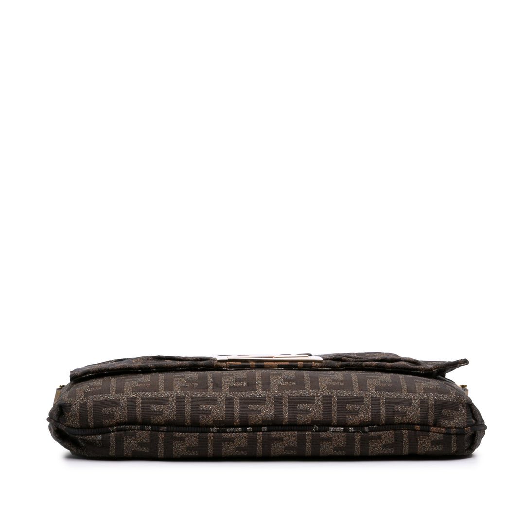 Fendi Large Zucca Toile Glitter Mia à rabat Sac bandoulière