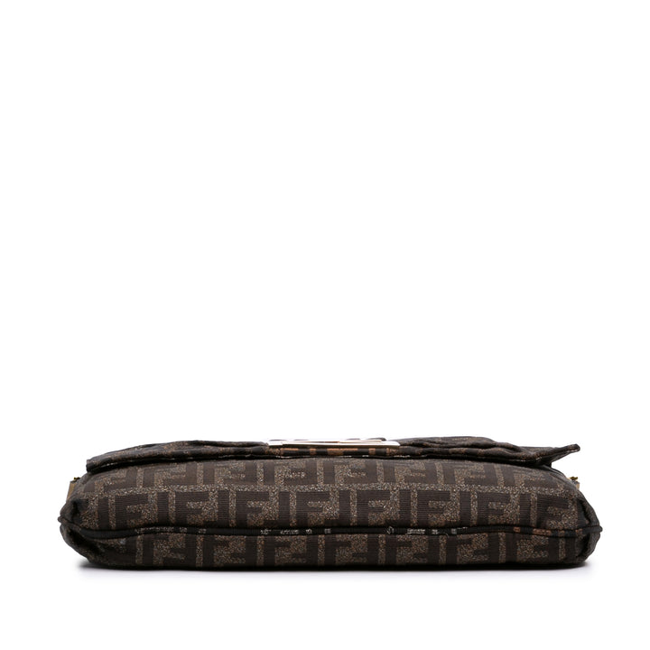 Fendi Large Zucca Toile Glitter Mia à rabat Sac bandoulière