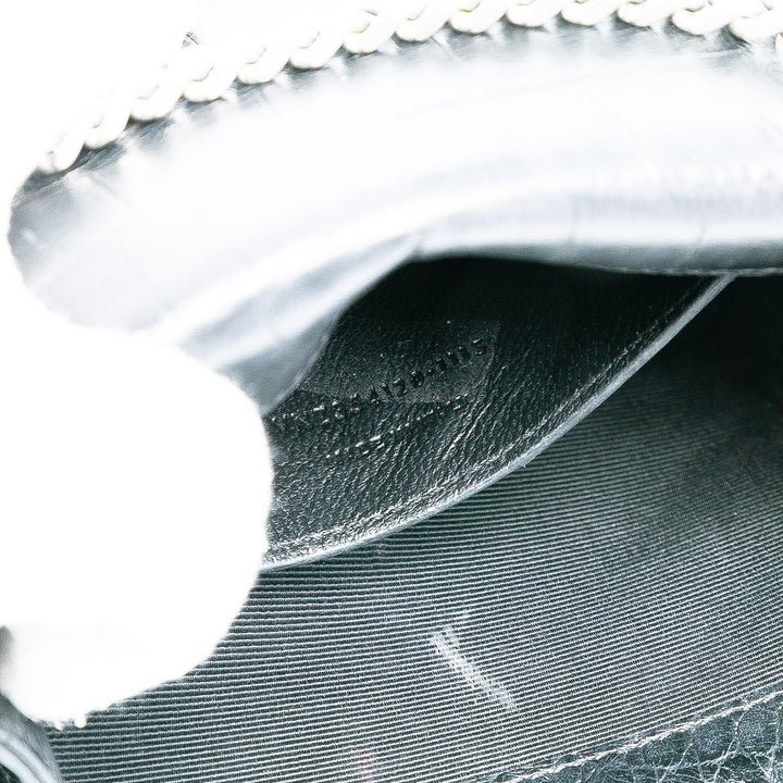 Saint Laurent Small Croc Embossed Cuir Monogram Kate Tassel Sac porté croisé Noir – GABY PARIS Authentique