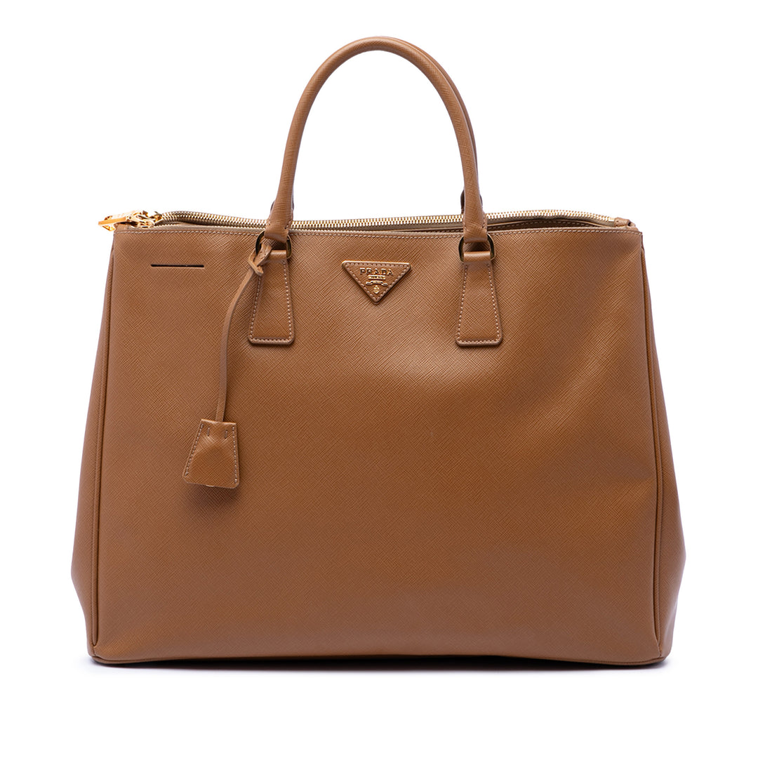 Prada Extra Large Saffiano Lux Galleria Double Zip Cabas