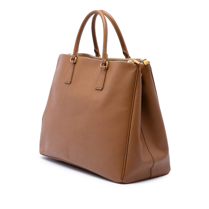 Prada Extra Large Saffiano Lux Galleria Double Zip Cabas
