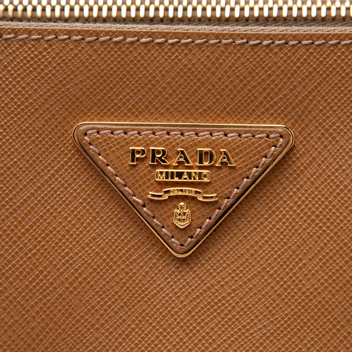 Prada Extra Large Saffiano Lux Galleria Double Zip Cabas
