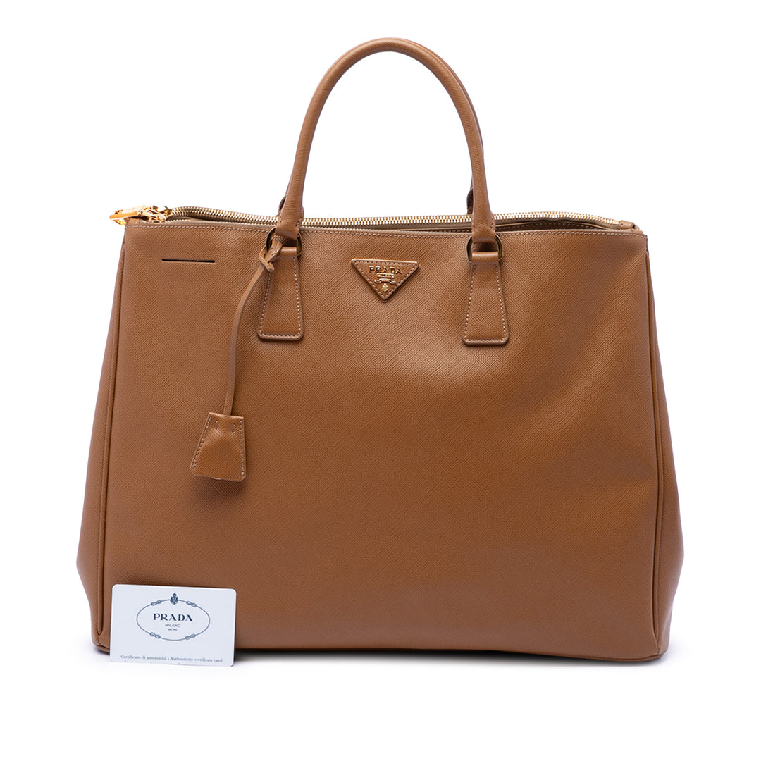 Prada Extra Large Saffiano Lux Galleria Double Zip Cabas