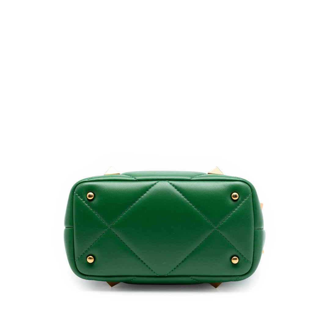 Roman Stud The Poignée Sac Petit nappa Vert