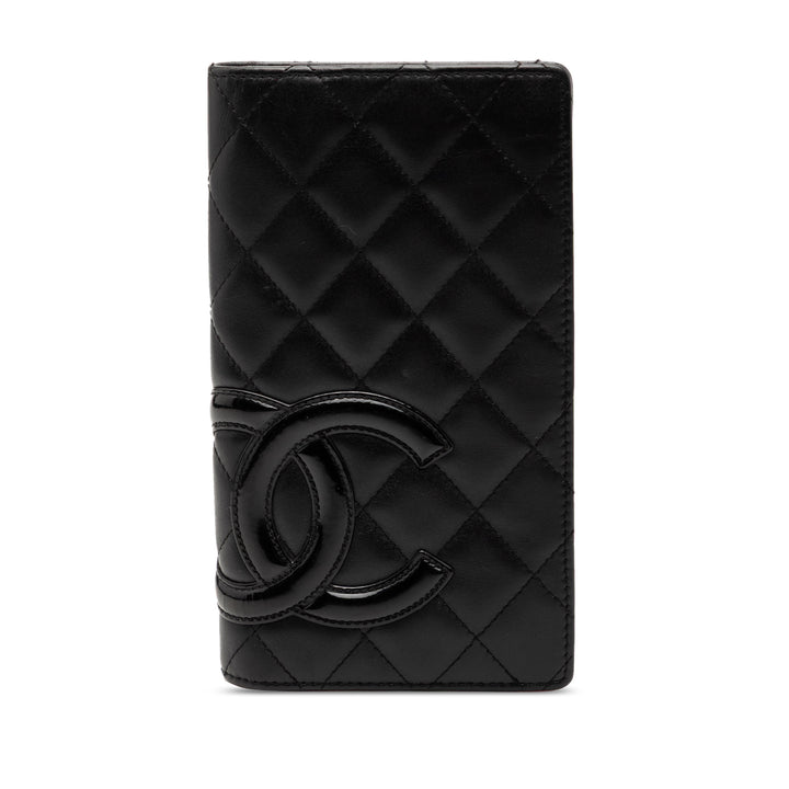 Chanel Matelassé Cuir d’agneau Cambon Ligne Bifold Portefeuille