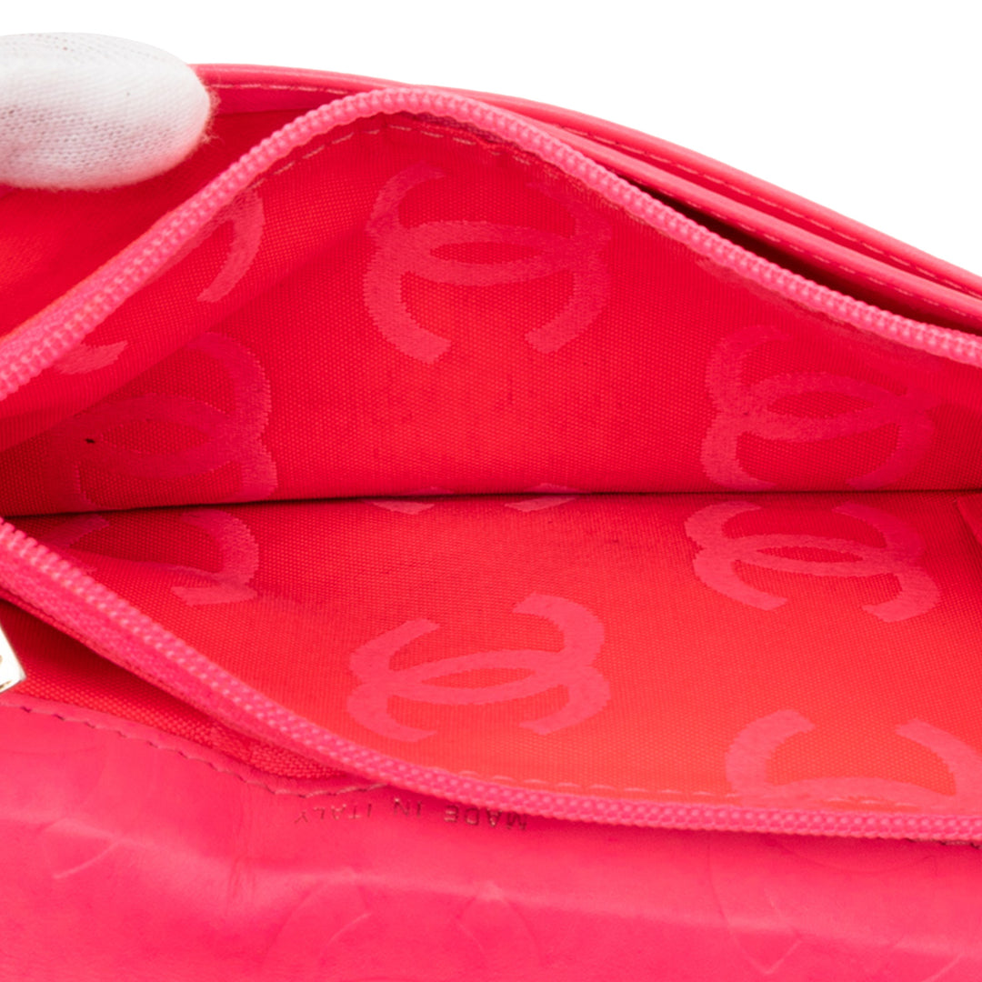 Chanel Matelassé Cuir d’agneau Cambon Ligne Bifold Portefeuille