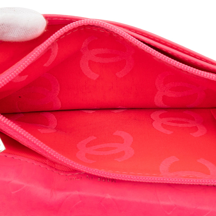 Chanel Matelassé Cuir d’agneau Cambon Ligne Bifold Portefeuille