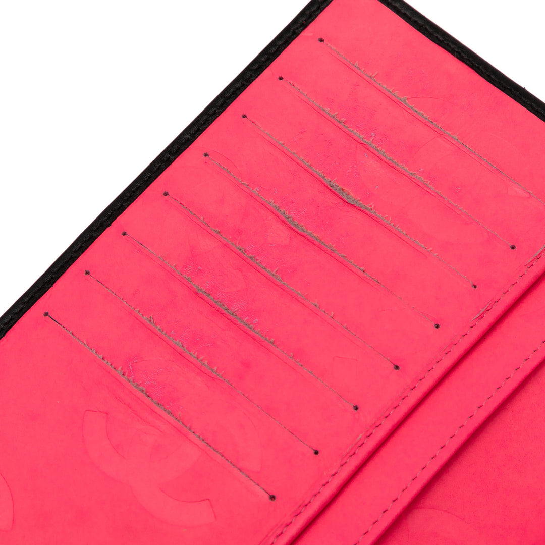 Chanel Matelassé Cuir d’agneau Cambon Ligne Bifold Portefeuille